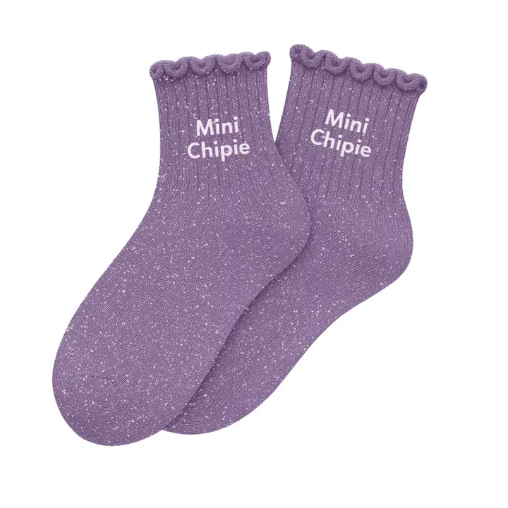 Chaussettes Enfant à Paillettes « Mini Chipie » Mauve 3-6ans.