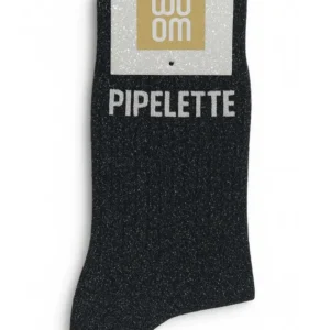 Chaussettes à Paillettes « Pipelette » Noir – Taille 36-40.
