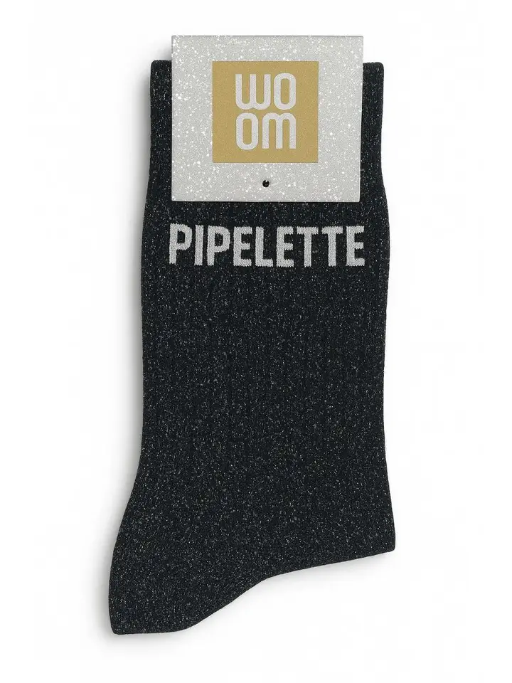 Chaussettes à Paillettes « Pipelette » Noir – Taille 36-40.