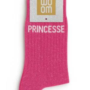 Chaussettes à Paillettes « Princesse » Fuschia – Taille 36-40.
