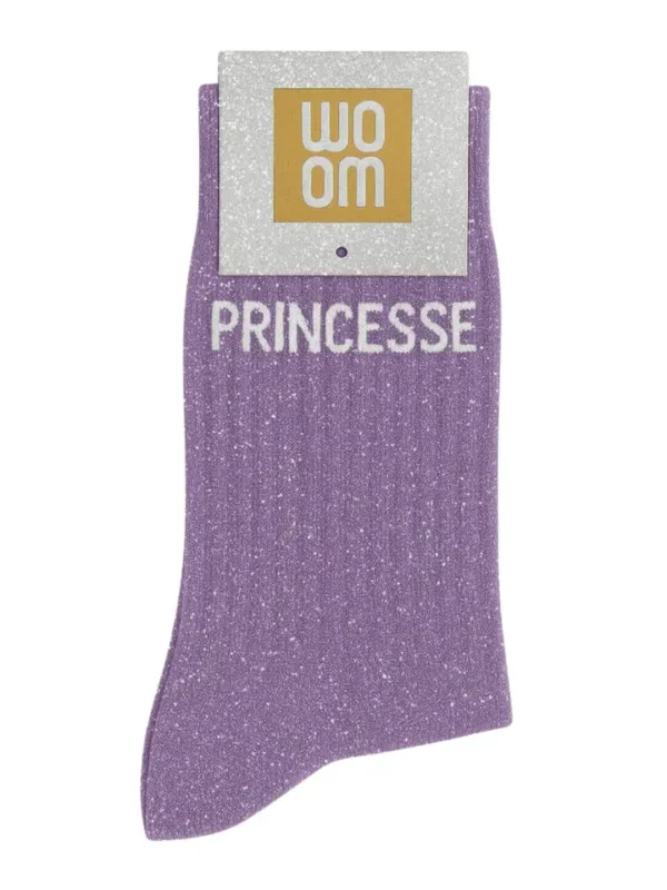Chaussettes à Paillettes « Princesse » Mauve – Taille 36-40.