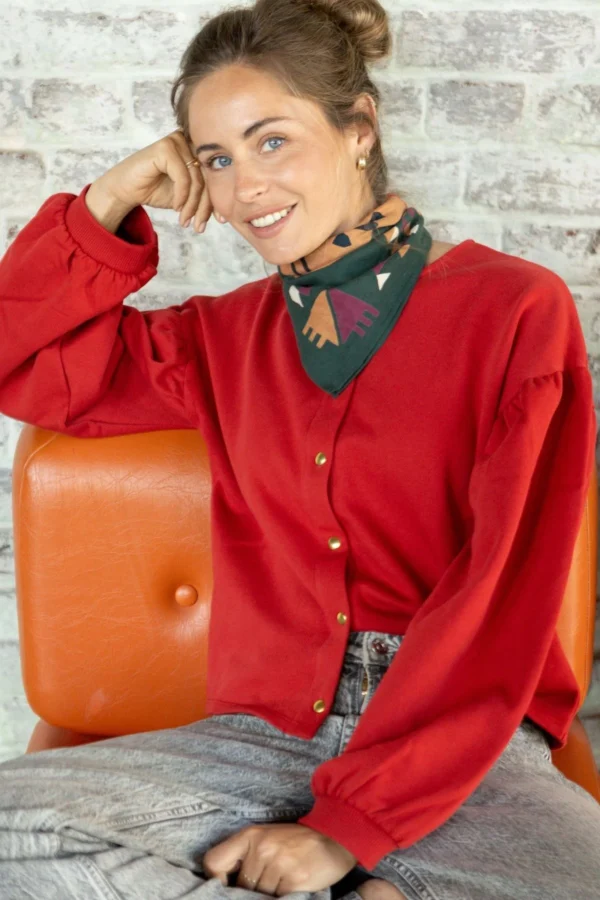 Apaches Collections – Small Foulard Manika « Rajah » Forest. - Image 3