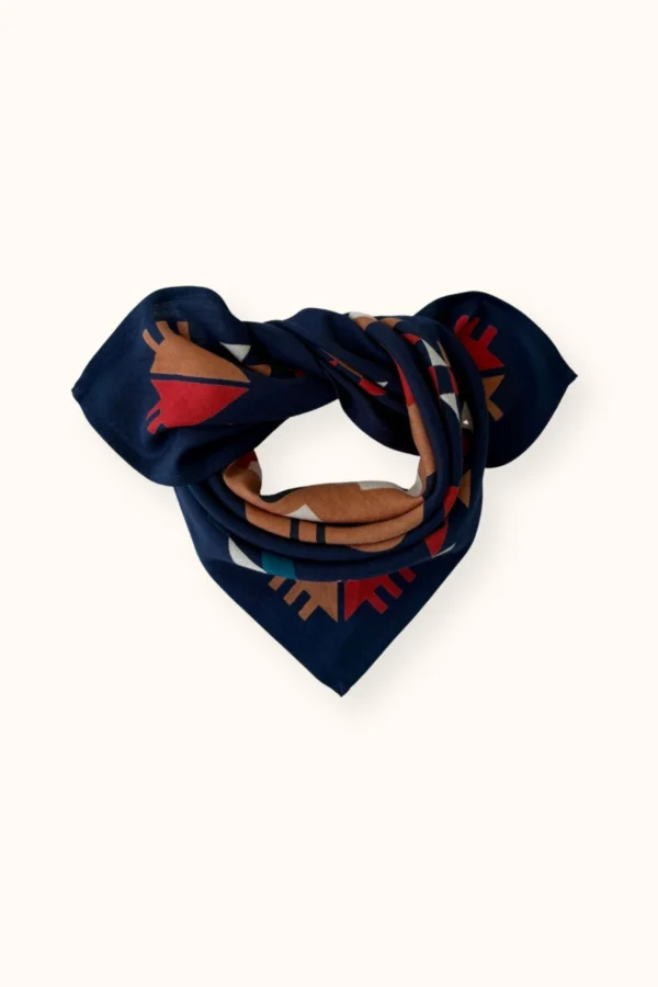 Apaches Collections – Small Foulard Manika « Rajah » Navy.