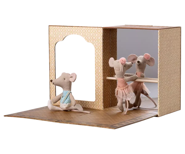 Studio de danse avec petite sœur et petit frère Souris.