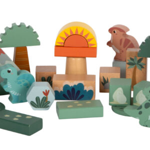 Blocs de construction en bois « Dino » 100% FSC | Motricité | Jouets en bois.