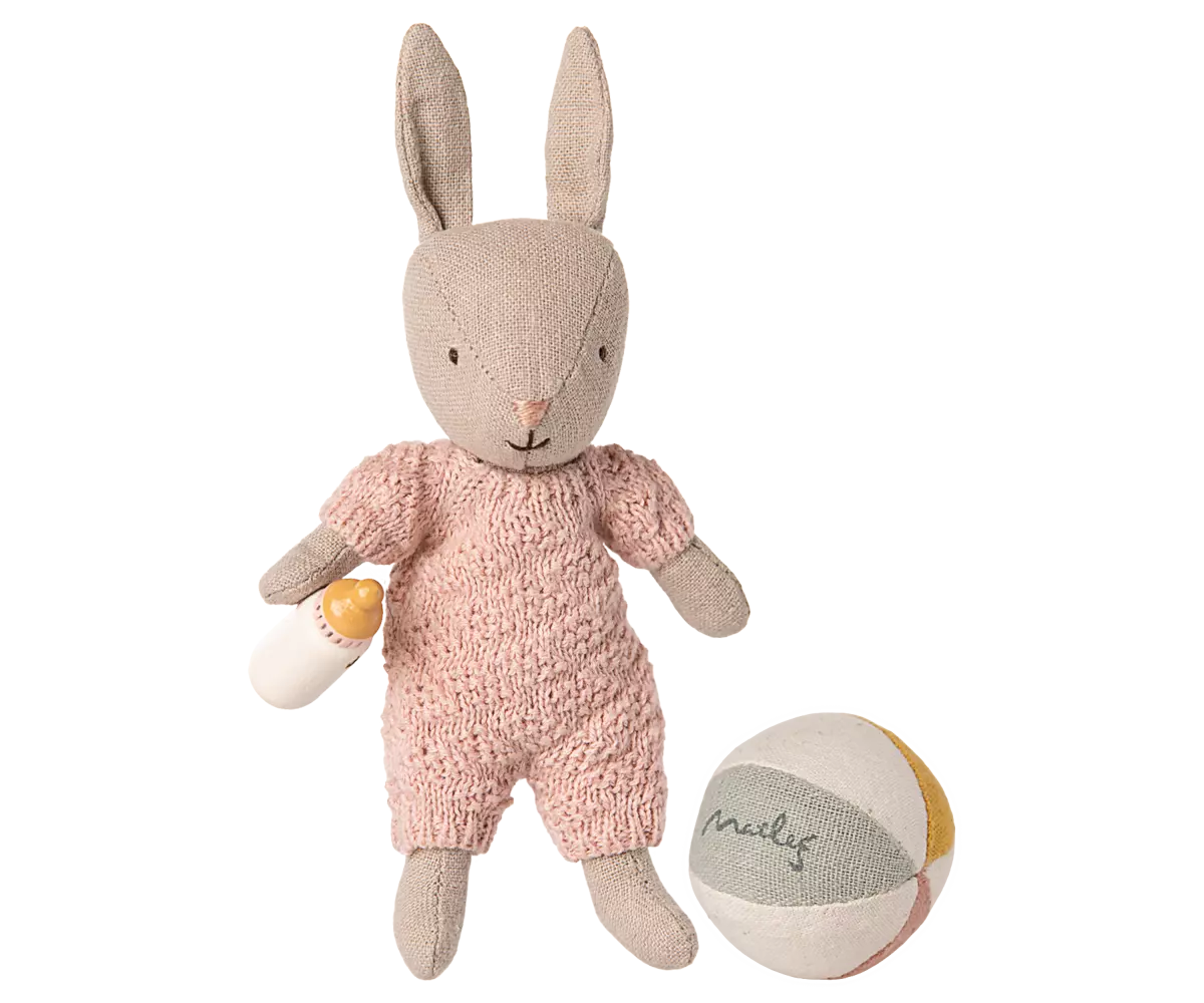 Maileg Coffret lapin, Micro – Sable – Rose.