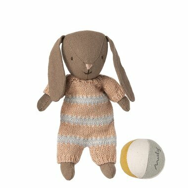 Maileg Coffret lapin Bunny, Micro – Marron – Rose poudré.