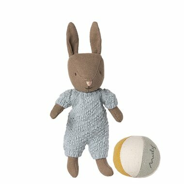 Maileg Coffret lapin, Micro – Marron – Bleu.