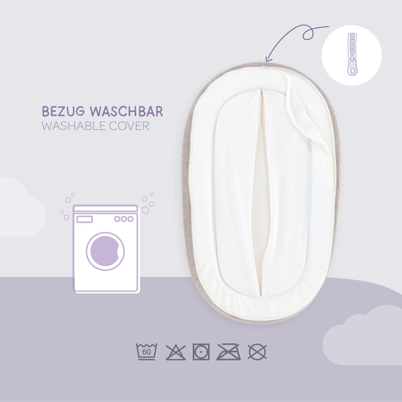 Traumeland Cocoon Babynest home air beige melange. - Image 4