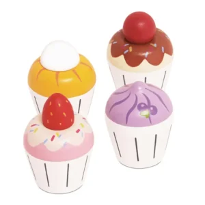 Ensemble de jeu de cupcakes en bois.