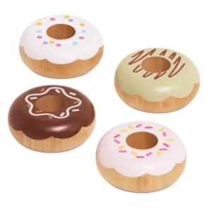Ensemble de jeu de beignets/ donuts en bois.