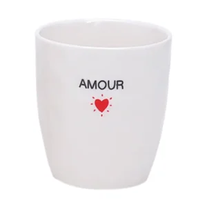 Gobelet message amour D7,3 H8,2cm.