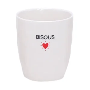 Gobelet message bisous D7,3 H8,2cm.