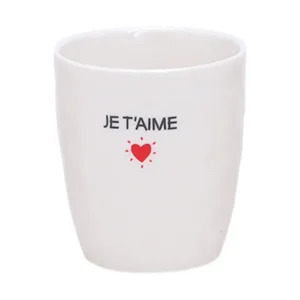 Gobelet message je t&rsquo;aime D7,3 H8,2cm.