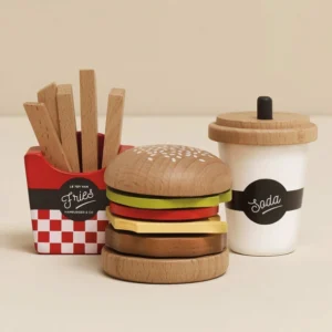 Ensemble de hamburgers gastronomiques (13 pièces)- Jouet en bois.