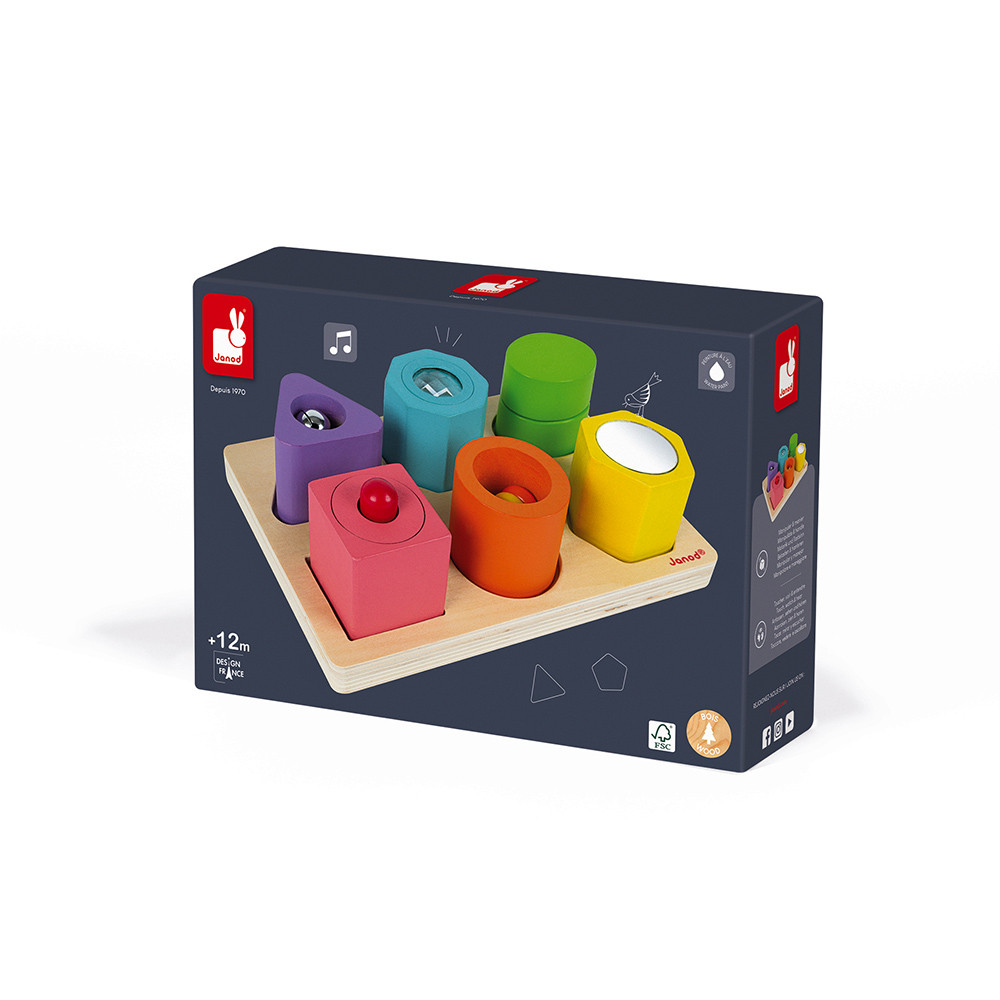 Puzzle 6 cubes sensoriels (bois) | Janod. - Image 6