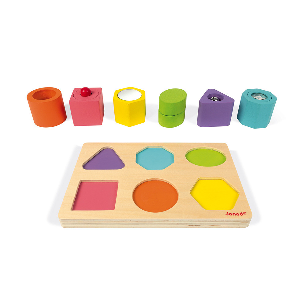 Puzzle 6 cubes sensoriels (bois) | Janod.