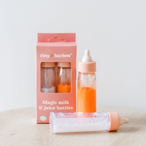 Tiny Harlow – Duo de biberons magiques – Lait & et Jus de fruit.