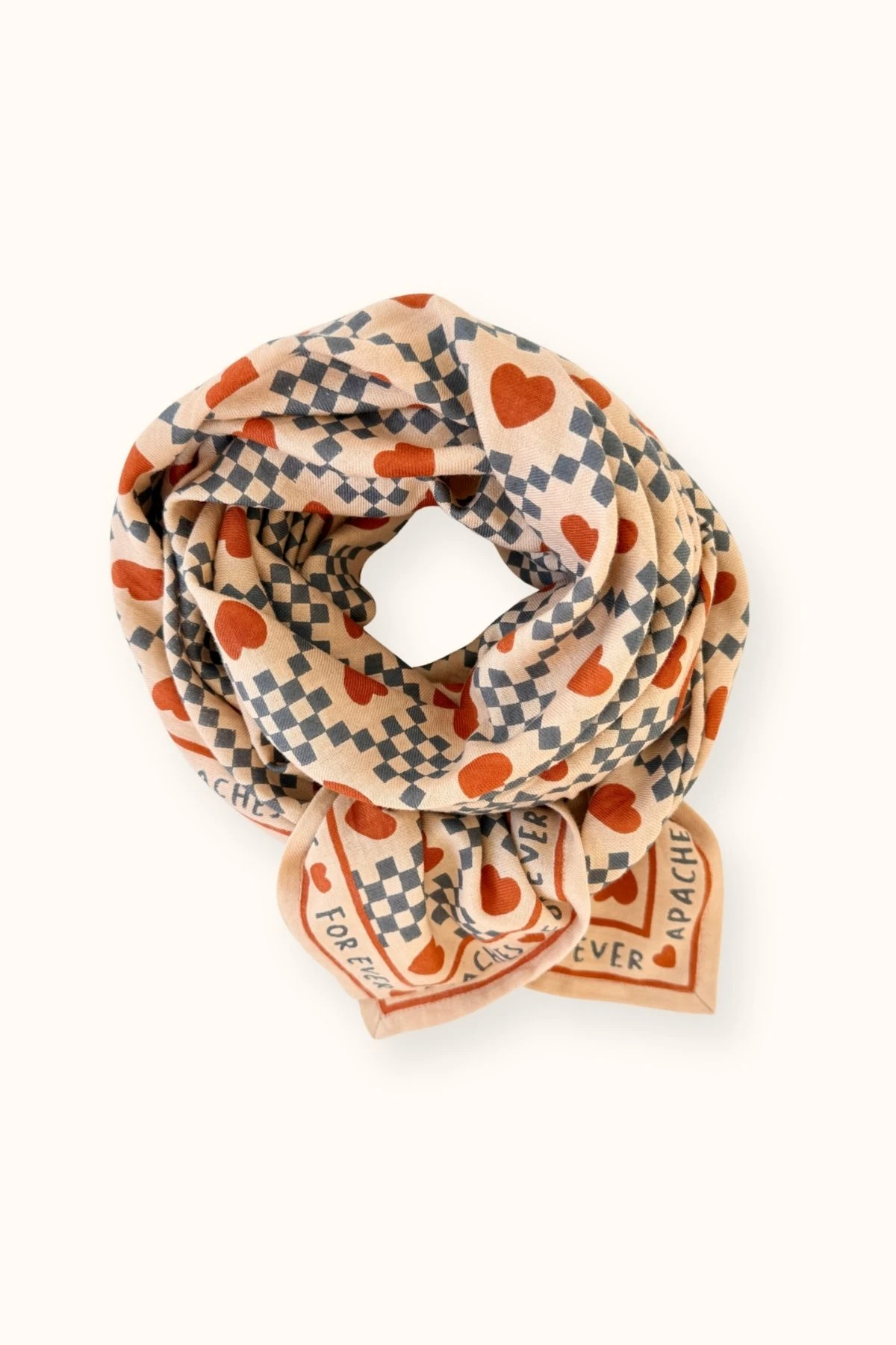 Apaches Collections – Big Foulard Latika « Amor » Sand.