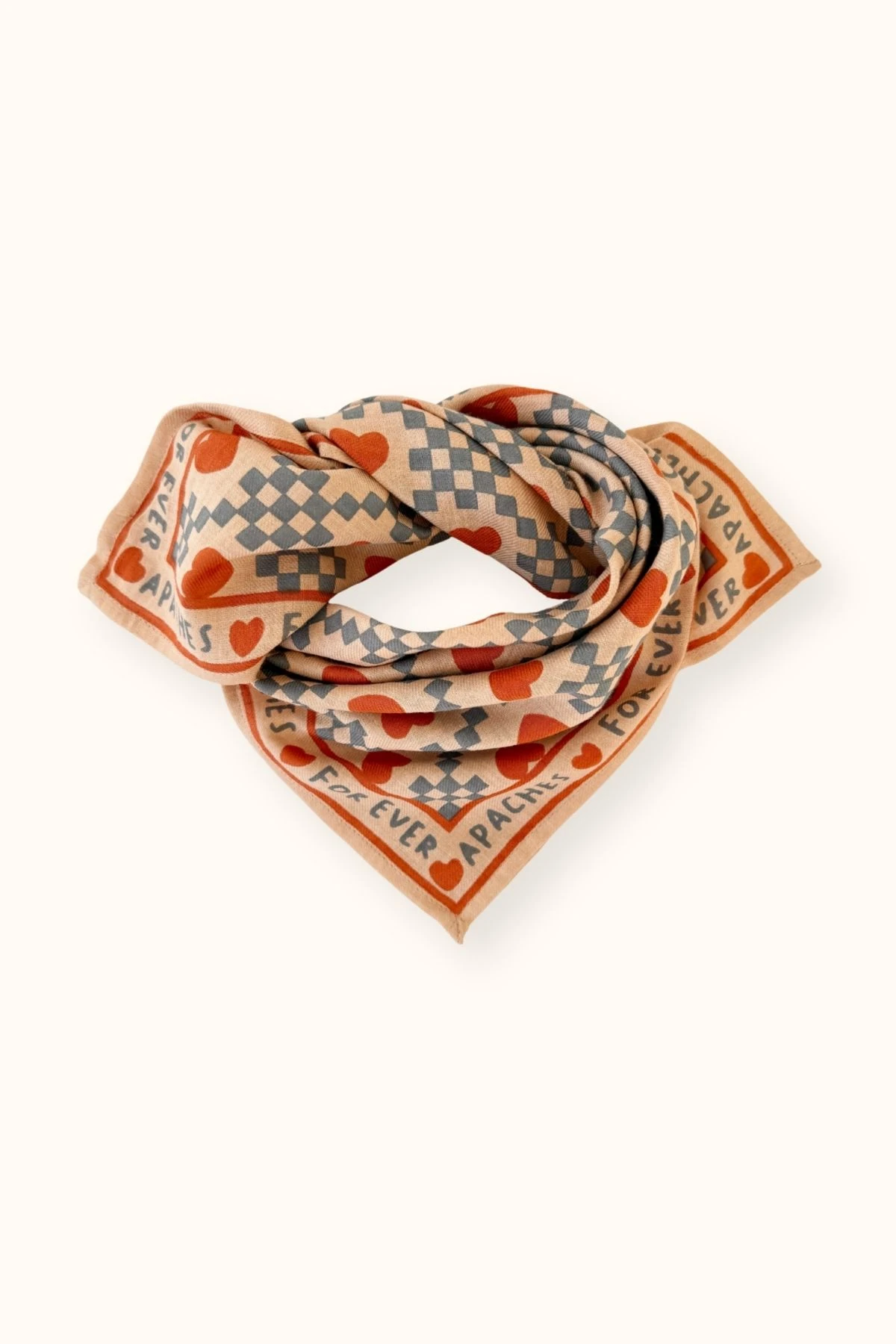 Apaches Collections – Small Foulard Manika « Amor » Sand.