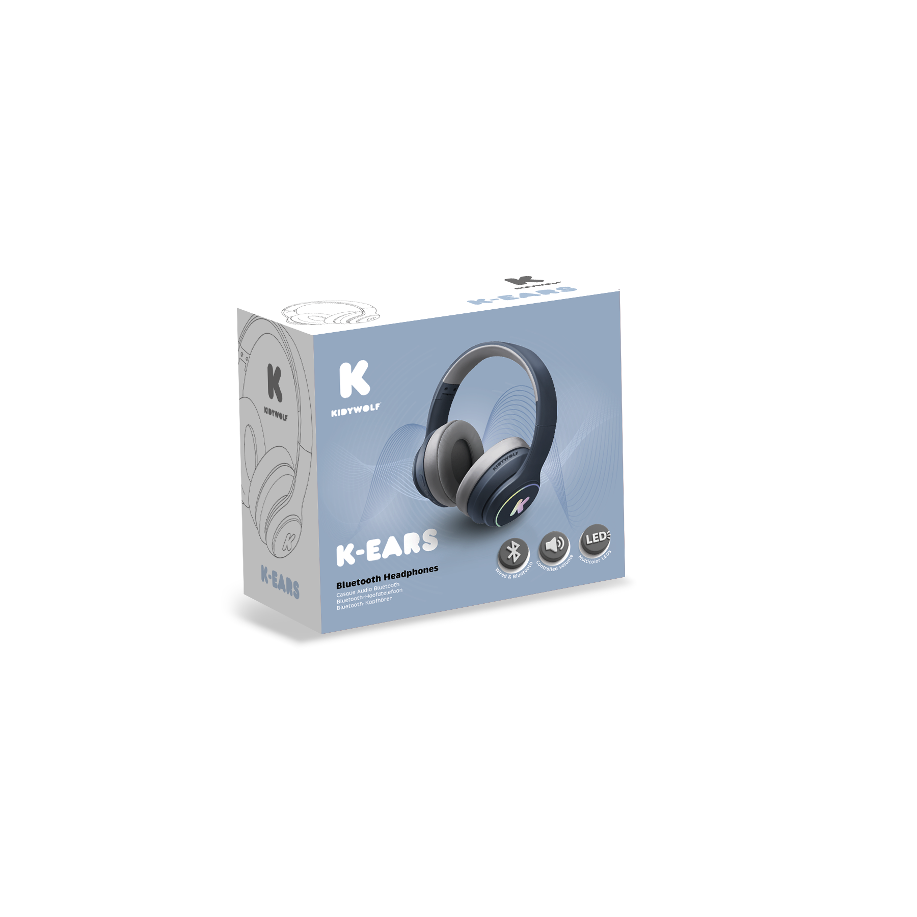 K-EARS Casque audio bluethooth bleu. - Image 3