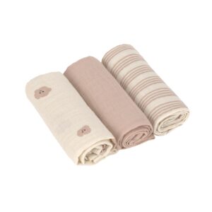 Langes coton (3 pcs) 60 x 60 cm – Tiny Team, mushroom.