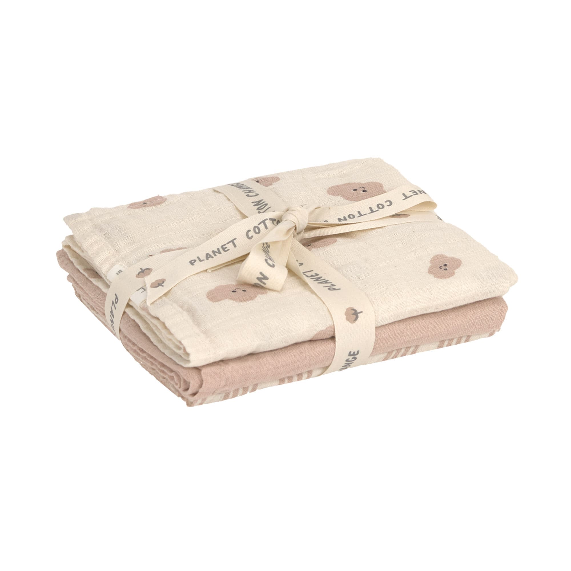 Langes coton (3 pcs) 60 x 60 cm - Tiny Team, mushroom. - Image 2