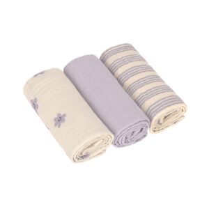 Langes coton (3 pcs) 60 x 60 cm – Tiny Team, lilas.