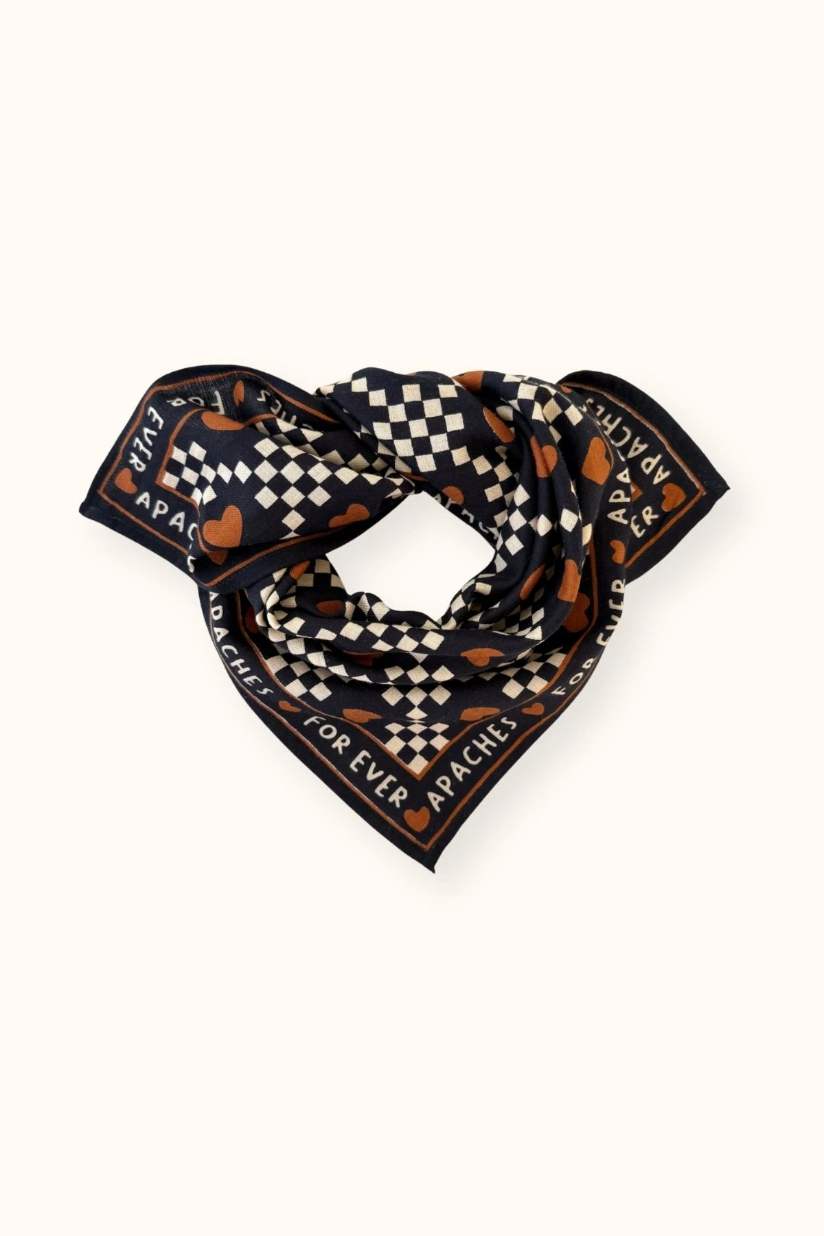 Apaches Collections – Small Foulard Manika « Amor » Météorite.
