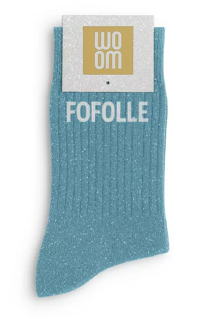 Chaussettes à Paillettes « Fofolle » Turquoise – Taille 36-40.