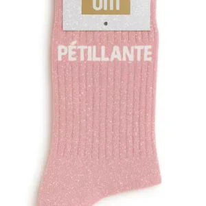 Chaussettes à Paillettes « Pétillante » Rose – Taille 36-40.