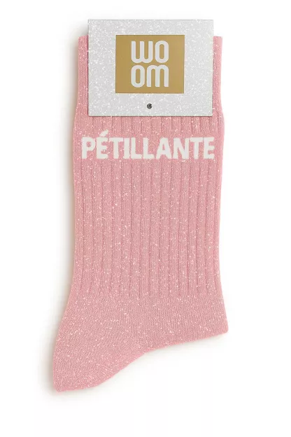 Chaussettes à Paillettes « Pétillante » Rose – Taille 36-40.