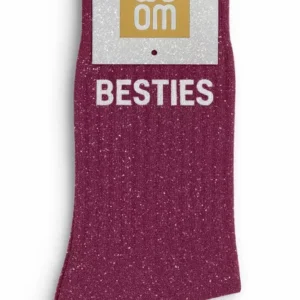 Chaussettes à Paillettes « Besties » Violet – Taille 36-40.