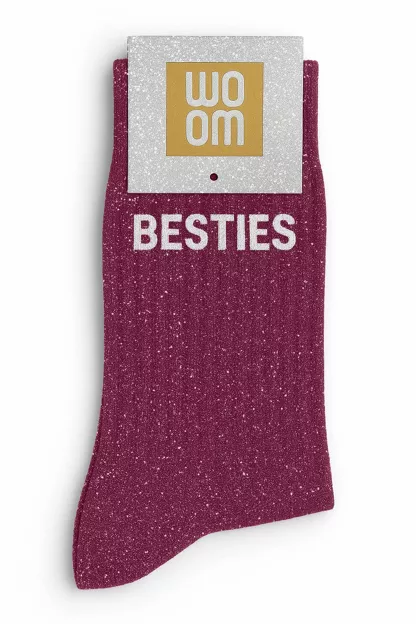 Chaussettes à Paillettes « Besties » Violet – Taille 36-40.
