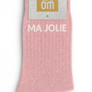 Chaussettes à Paillettes « Ma Jolie » Rose (Collection Jul)- Taille 36-40.