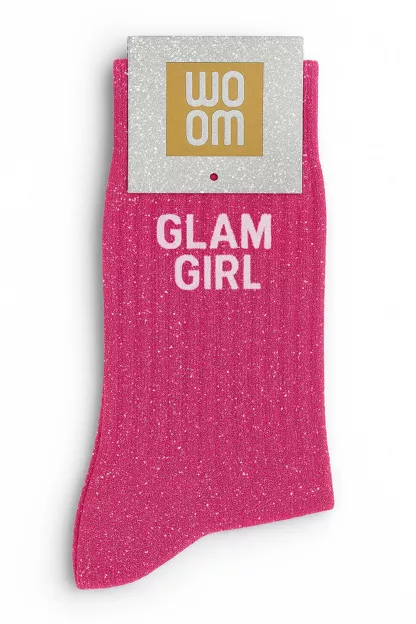 Chaussettes à Paillettes « Glam Girl » – Fuchsia – Taille 36-40.
