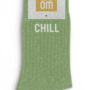 Chaussettes à Paillettes « Chill » Vert Amande – Taille 36-40.