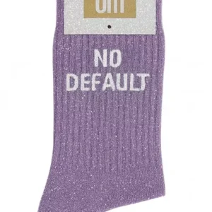 Chaussettes à Paillettes « No Default » Mauve – Taille 36-40.
