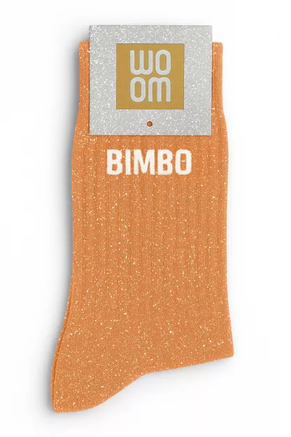 Chaussettes à Paillettes « Bimbo » Orange – Taille 36-40.