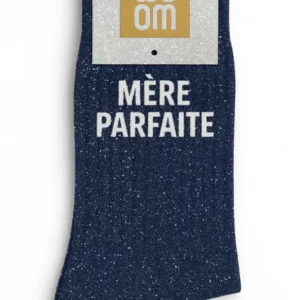 Chaussettes à Paillettes « Mère Parfaite » Marine – Taille 36-40.
