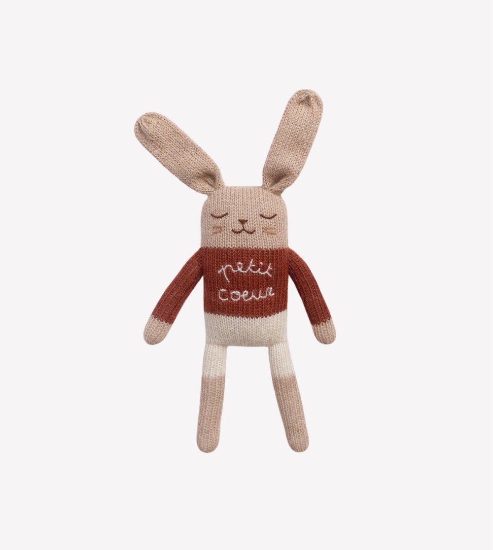 Doudou lapin petit coeur | Main Sauvage.