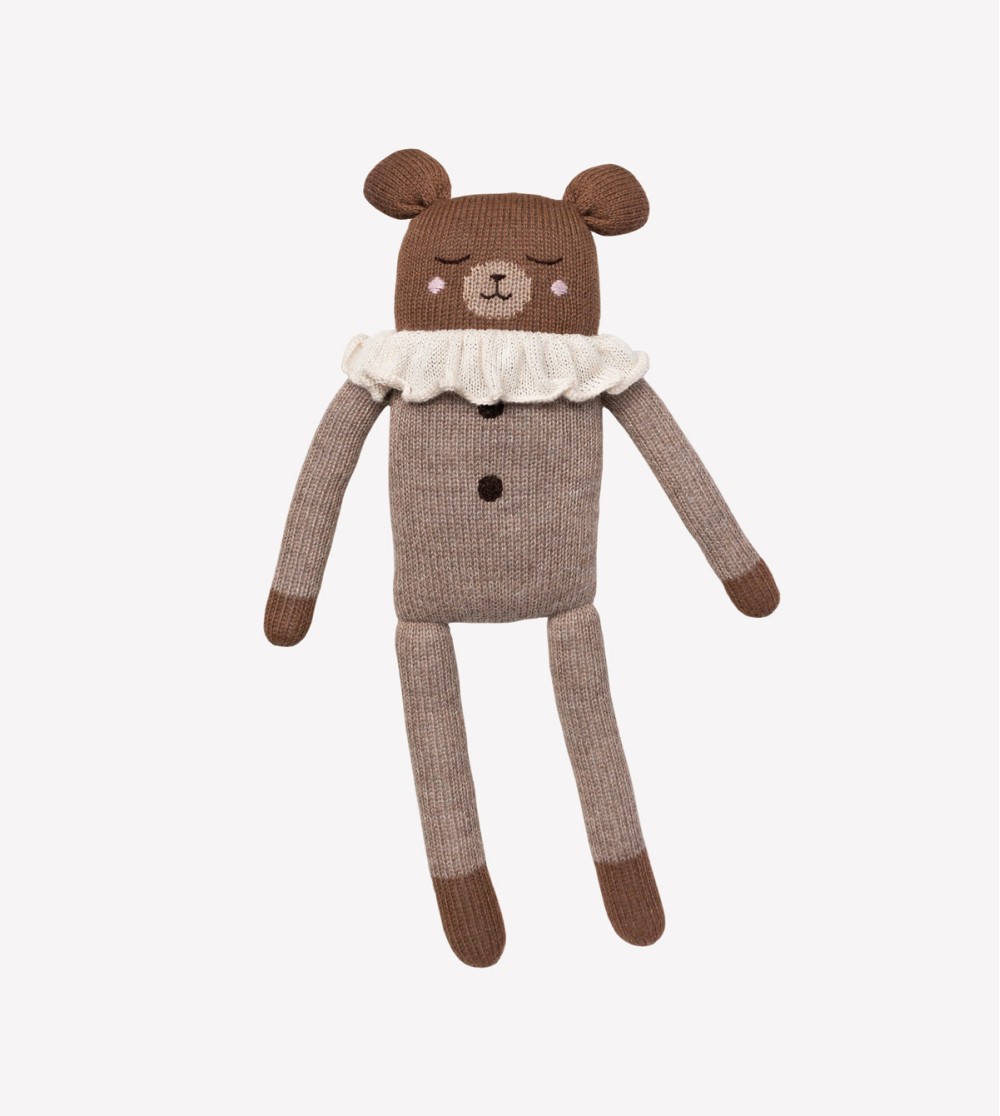 Doudou ours grand modèle pyjama avoine | Main Sauvage
