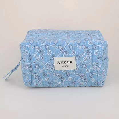 Trousse (grande) AMOUR et 3 coeurs – Bandana Brume.