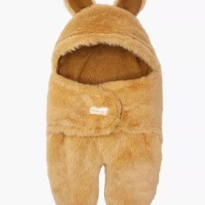 Minikane Chancelière poussette poupée Jeannot en fausse fourrure camel.