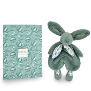Doudou et compagnie – Doudou lapin Vert 29 cm.