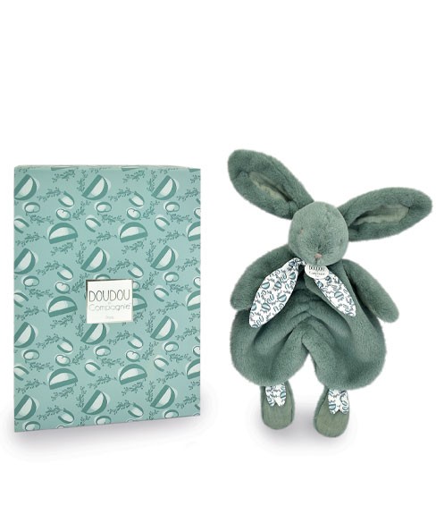 Doudou et compagnie – Doudou lapin Vert 29 cm.