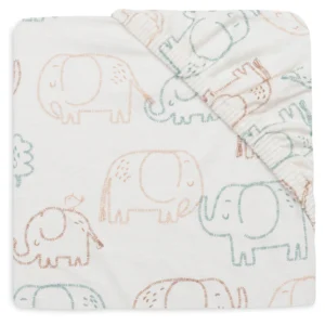 Jollein drap housse 70×140 cm Jersey Elephant Tales .