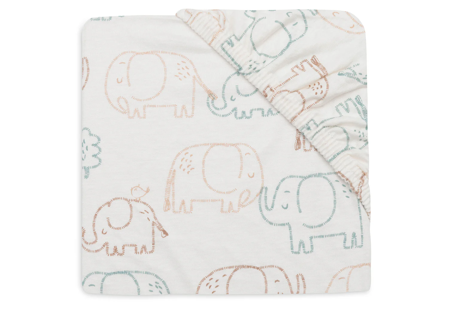 Jollein drap housse 70×140 cm Jersey Elephant Tales .