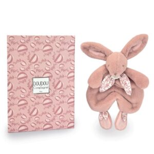 Doudou et compagnie – Doudou lapin Rose poudré 29 cm.