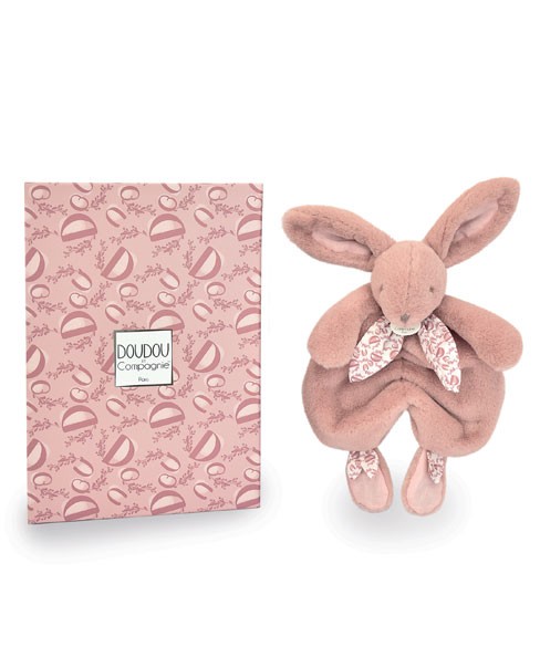 Doudou et compagnie – Doudou lapin Rose poudré 29 cm.
